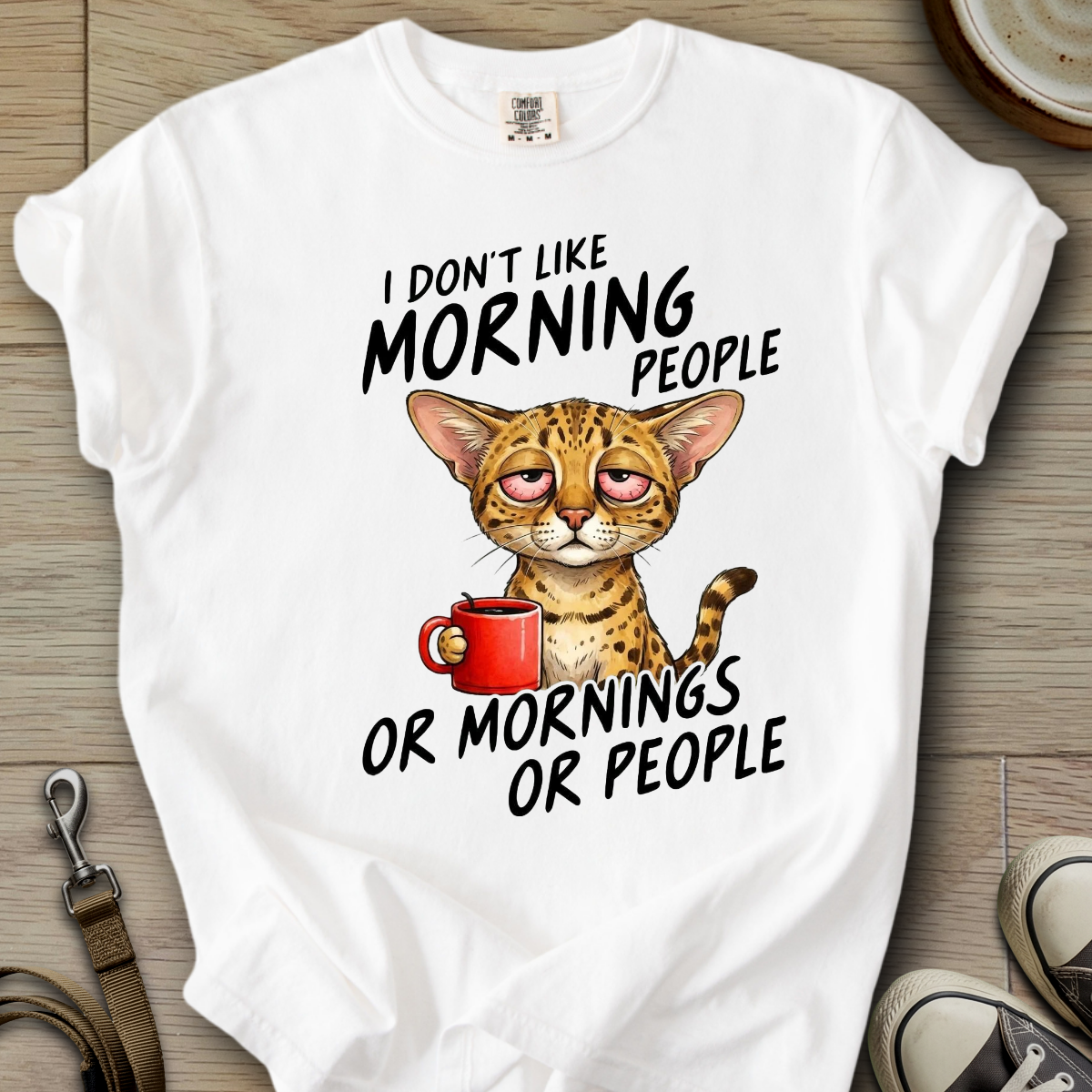 I dont Like Morning - Cat T-Shirt ©